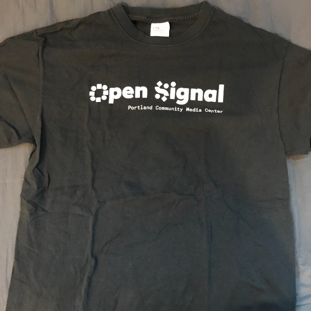 Black Open Signal Media Center Tee